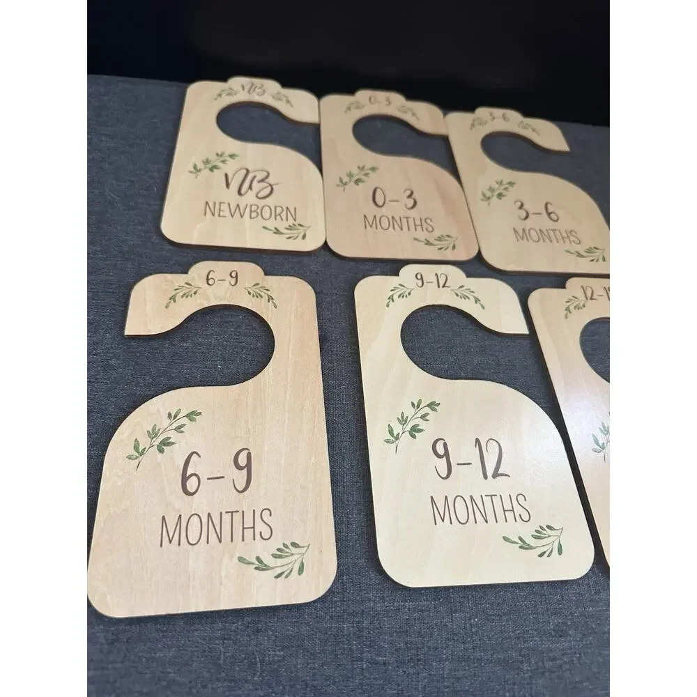 Wood Baby Closet Dividers Newborn to 24+ Months 7 Pc Double Sided Nursery